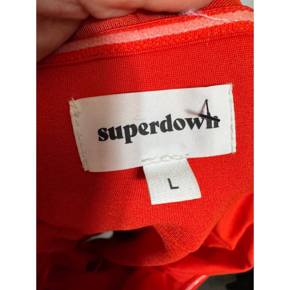Superdown Red Strapless Mesh Bust Mini Dress Bodycon Size Large - Picture 2 of 4